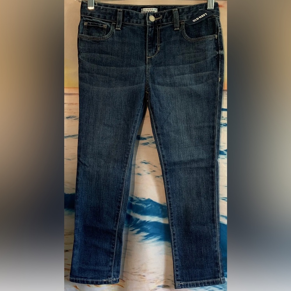 Old Navy Girls Stretch Denim Classic Fit Dark Wash Jeans 12 Regular BNWT